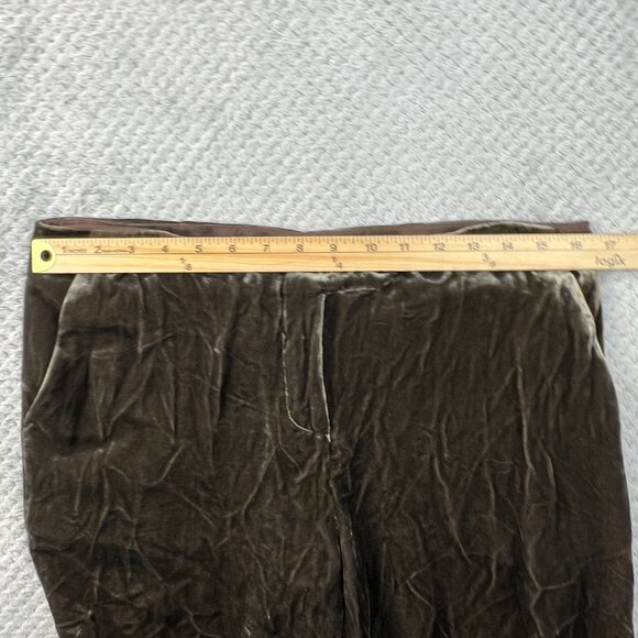 Fabiana Filippi Crushed Velvet Trouser Silk Blend Champagne Quiet Luxury Sz 44 - Picture 9 of 13